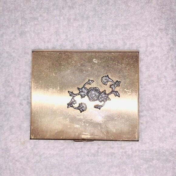 Vintage Metal Coin Holder Money Clip Purse Bronze Trinket Case Compact Lot 2 - Picture 8 of 11